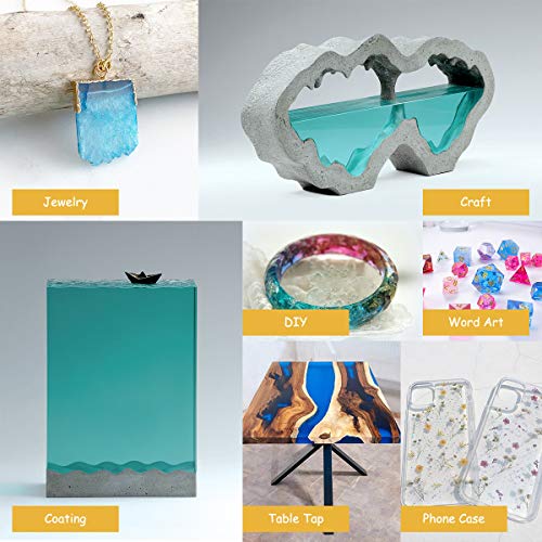 Epoxy Resin, Demorex Resin Kit Crystal Clear-Not Yellowing and No Bubble Self Leveling Easy Mix 1:1 Casting & Coating for DIY Jewelry Making, Art Crafts, Wood & Resin Molds (17oz) - size: 17OZ