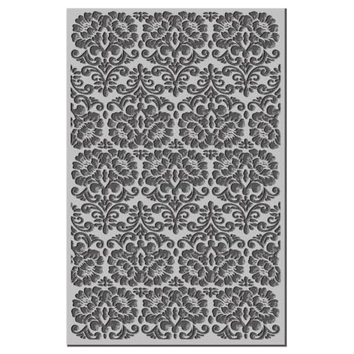 CHGCRAFT Baroque Flowers Feathers Clay Texture Mat Polymer Clay Molds DIY Clay Texture Tools for Clay Pottery Earring Jewelry Making Stamp Engraving Machines, Floral, 3.9x2.6x0.1inch - style: Baroque pattern