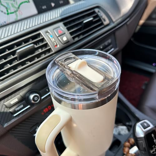2 Pcs Detachable Flip Straw Lid for Stanley 40oz Quencher ProTour,100% Leak-proof Lid for Stanely 40oz Cup Accessories,Spill Proof and Splash Resistant Tumbler Cover(Black-Purple) - color: Black-Purple