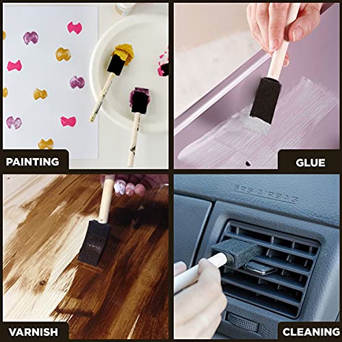 Pack of 6 Premium Quality Foam Paint Brushes Set - Versatile Sponge Brush for Detailed Craftwork - Ideal for Seamless Painting Experience - color: 6 Pack