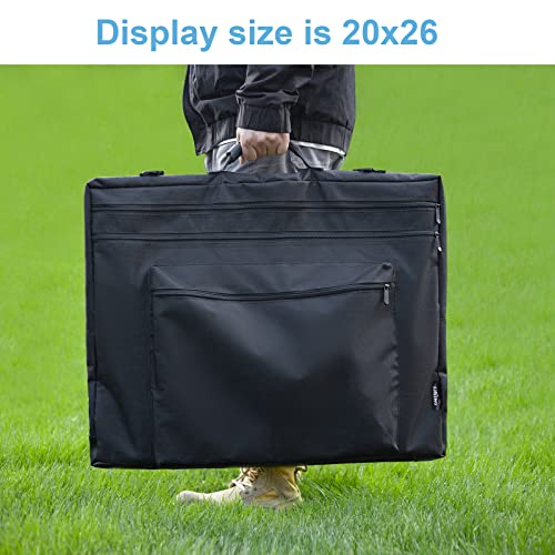 JJRING 20x26 Art Portfolio Tote Bag - Large Carrying Storage Case with Handle & Adjustable Shoulder Strap, Portfolio Folder for Artwork, Posters, Canvas, Drawing Boards - size: 20''*26''
