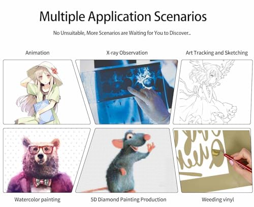 WELZK 5000mAh Rechargeable Diamond Art Light Board, Tracing Box Side Button | 5000mAh Battery, Side Buttons, 3 Color Temps 2800K-12000K, 10-Level Dimmable, 7-Level Stand, Smooth Surface - style: A3 3-Colors with Battery and Stand
