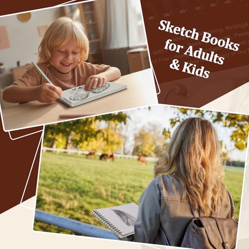 5 Pack Sketch Book 5.5×8.5 inch, Spiral Sketch Pad 300 Sheets Each(68lb/100gsm), Drawing Painting Sketchbook for Kids, Beginners, Artists - color: 5 Pack, size: 5.5" x 8.5"