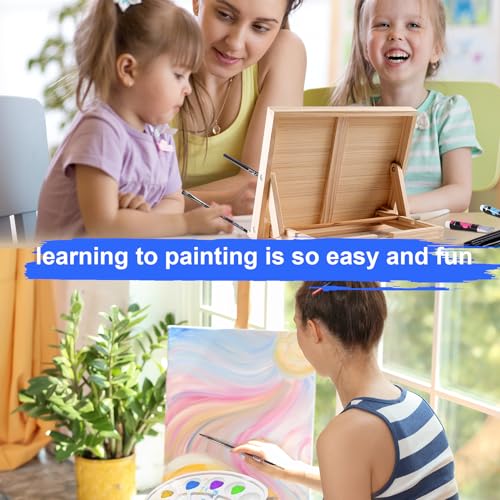 koseibal Acrylic Art Set with 18 Acrylic Paints, 8 Brushes, 4 Stretched Canvas, 1Wooden Easel, Etc, Premium Painting Supplies Kit for Students, Artists Kids, Adults, and Beginner - color: 18color+36pcs