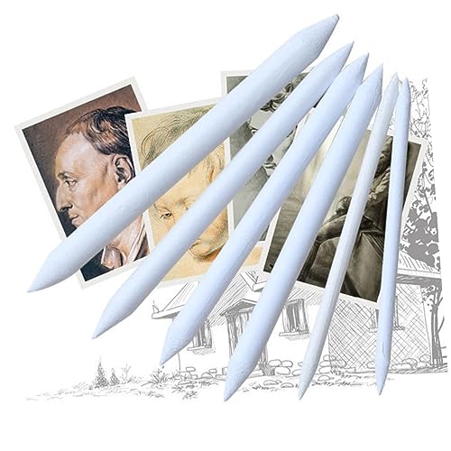 SEWOART 6pcs Blending Stumps and Tortillions Pencil Set Art Sketch Drawing Tools Blending Stump for Drawing Tortillions Paper Art Blender