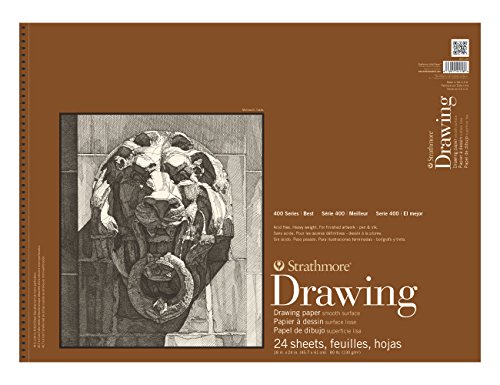 Strathmore 400 Series Wire Bound Drawing Pad, 80 lb. Smooth Paper, 18 X 24 inches, Cream, 24 Sheets (400-108) - color: cream, size: 18x24