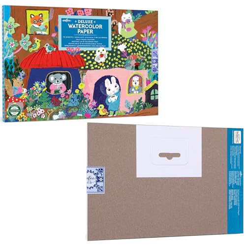 eeBoo: Yumi’s Mushrooms Deluxe Watercolor Pad – 16 Sheets, 180GSM/85LB Paper, Natural pH & Chlorine-Free, Painting Art Supplies, Kids Ages 3+ - style: Yumi's Mushrooms