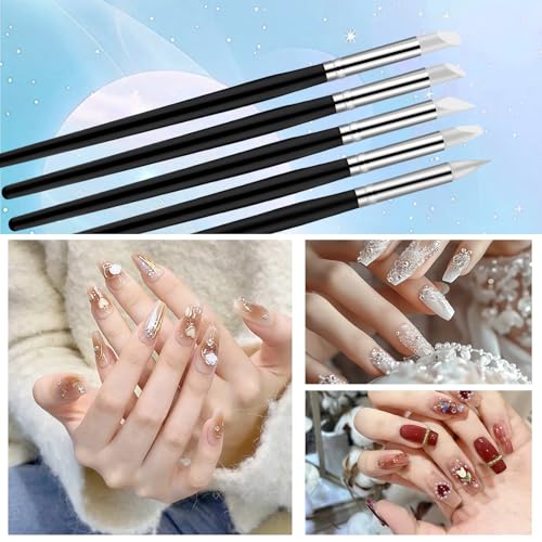 15 Pcs Silicone Paint Brush Black Silicon Color Shapers Brushes for DIY Handicraft Professional Silicone Sculpting Tools Flexible Clay Sculpture Tools for Drawing Sculpture Nail Design(3mm/5mm/8mm)