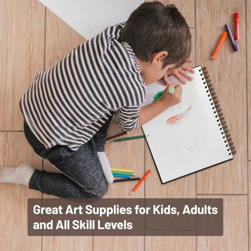 KAKKUE 8.5" x 11" 200 GSM Premium Mixed Media Sketchbook, 80 Sheets (160 Pages), Hardcover Spiral Bound Drawing Pad, Acid-Free Thick Artist Paper for Watercolor, Illustration & Professional Sketching - size: 8.5*11 inch(80 Sheets)