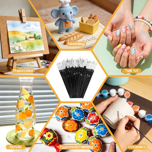 60 PCS Fine Detail Paint Brushes Set, #0#00#000 Small Paint Brushes for Miniatures, Acrylics & Watercolor, Ultra Thin Paint Brush for Model Crafts, Touch up & Paint by Numbers