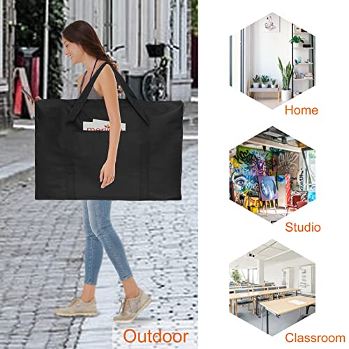 Cupohus 25" x 37" Lightweight Art Portfolio Bag (Edition 2.0) with Outer Pockets and Handle, Student Carry Transport Storage Bag for 24" x 36" Artworks - size: 25" x 37"