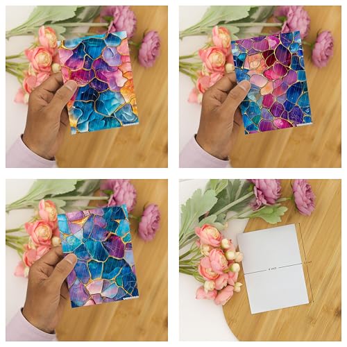 GOTO CLAY TOOLS Colorful Stained Glass Clay Transfer Paper – 6 Pcs, Transfer Paper for Polymer Clay, Stained Glass Pattern Polymer Clay Transfer Sheet for Jewelry Making - color: Stained Glass - Coloful