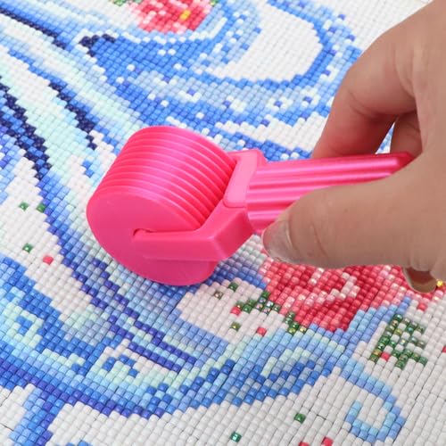 Diamond Painting Pink Roller, Pressure Roller for Diamond Art Canvas, Flatten and Secure Diamonds Easily, DIY Diamond Painting Accessories - color: Pink