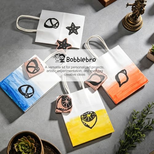 Bobblebro Linocut Kit for Printmaking - Fabric Block Printing Kit with 2.6 oz Fabric Ink for Fabric and Paper, Stamp Making Kit & Carving Tools - Arts and Crafts for Adults - DIY Back to School Gift - color: Beige-linocut kit