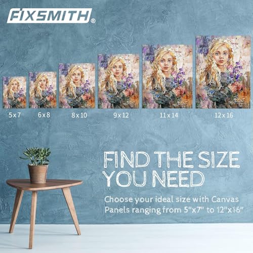 FIXSMITH Canvas Boards for Painting 12x16 Inch, Super Value 12 Pack White Blank Canvas Panels, 100% Cotton Primed, Painting Art Supplies for Professionals, Hobby Painters, Students & Kids - size: 12"×16"