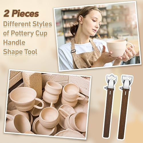 Therwen 2 Pcs Mug Handle Carving Tool, Pottery Handle Making Tool, Clay Extruder Trimming for Ceramic Tea Cup Mug Utensil Vase Clay Cutters Sculpture Craft(Simple Style) - color: Simple Style
