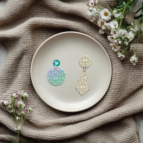 CHGCRAFT Teardrop Polymer Clay Texture Sheets Repeating Seamless Pattern Silicone Texture Stamp Line Art Modeling Pattern Pad for Jewelry and Clay Earrings Tools, 5.5x5.5 inch - style: Teardrop
