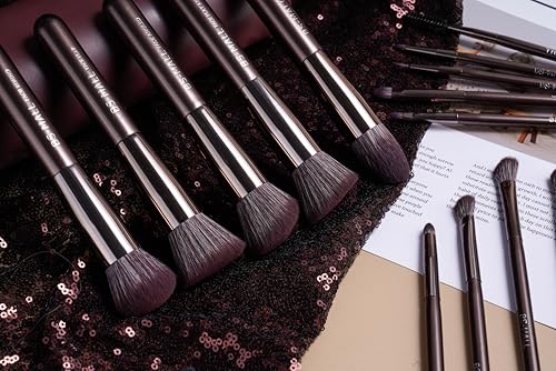 BS-MALL 14 Pcs Professional Makeup Brushes Set with Travel-friendly Case - Perfect for Eyeshadow Brush & Foundation Brush for Liquid Makeup - Gift for Daily Use & Multi Purpose Application - color: Coffee