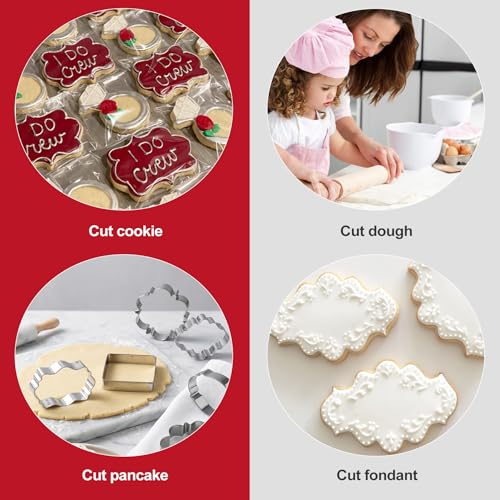 10 Piece Plaque Cookie Cutter Set, Assorted Shapes Stainless Steel Frame Cookie Cutters,Biscuits and Dough, Ideal for Wedding Holiday Birthday Party Baking Decorations and DIY Crafts