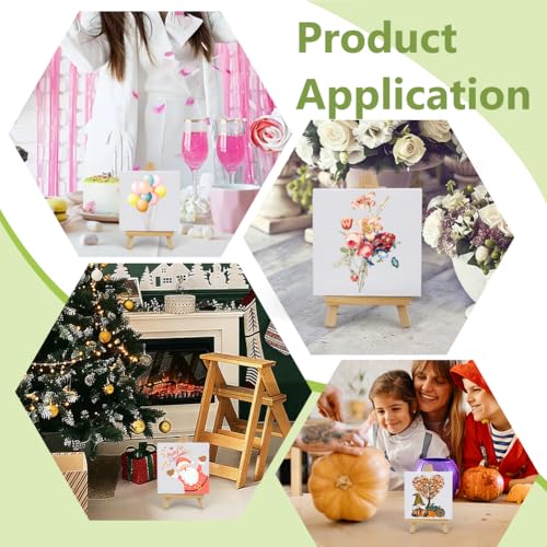 INFUNLY 60 PCS Small Canvas for Painting 4x4Inch Mini Blank Canvas Panels 10mm Thick Paint Canvases Square Painting Canvases Surface Mat for School Projects Birthday Party and Wall Decor