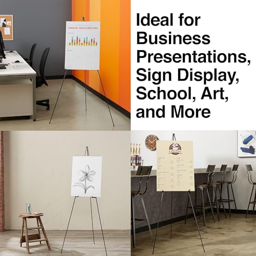 Staples Display Easel, 58", Black Metal - style: 1 Pack
