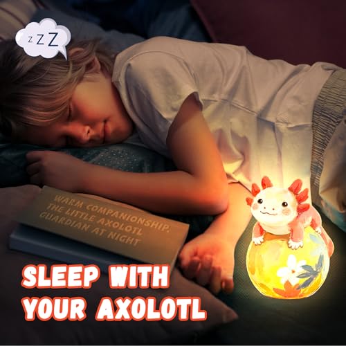 Paint Your Own Axolotl Lamp Kit, Arts and Crafts for Kids Ages 8-12, Arts and Crafts for Kids 4-6, DIY Axolotl Toys Tap Night Light, Paint Kit Birthday Gifts for Girls Boys Age 3 4 5 6 7 8 9 10 11 12+ - color: Axolotl