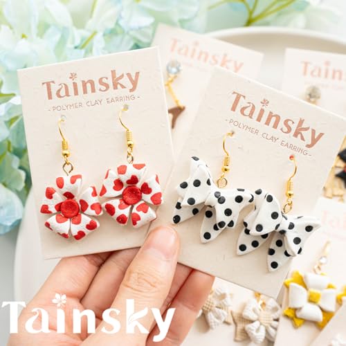 Tainsky Bow Polymer Clay Cutters, Love Knot Polymer Clay Cutters, 14 Shapes Bowknot Clay Cutter for Polymer Clay Jewelry, Ribbon Polymer Clay Earring Cutters (B) - color: BOW-B