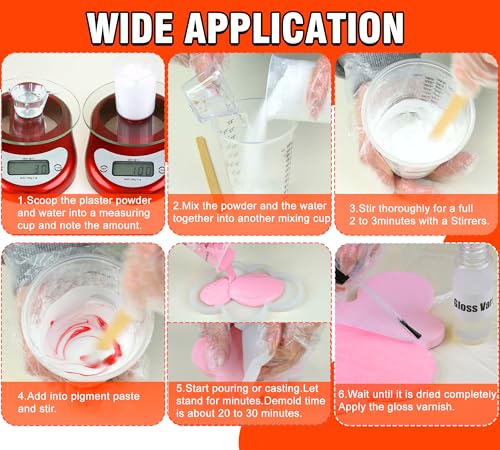 Eco Resin Casting Powders 4500g/10LB - Water Activated Plaster Powder, Easy Mixing & Self Leveling, Fast Cured 20~30 Minutes Demold, Resincrete Powder for DIY Crafts, Home Art, Sculpture & Molds