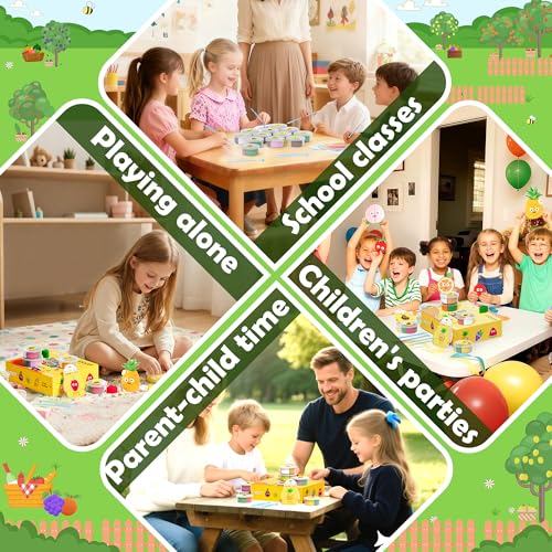 Air Dry Clay Kit - Fruit Theme, Modeling Clay for Kids, DIY Magic Clay with Sculpting Tools and Tutorials, 12 Boxes Molding Clay, Ultra Light, Soft & Non-Sticky, Arts and Crafts Gift for Kids - color: Fruit Theme