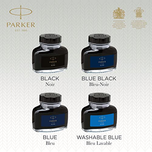 Parker Fountain Pen Ink Bottle | Washable Blue QUINK Ink | 57 ml Fountain Pen Refill