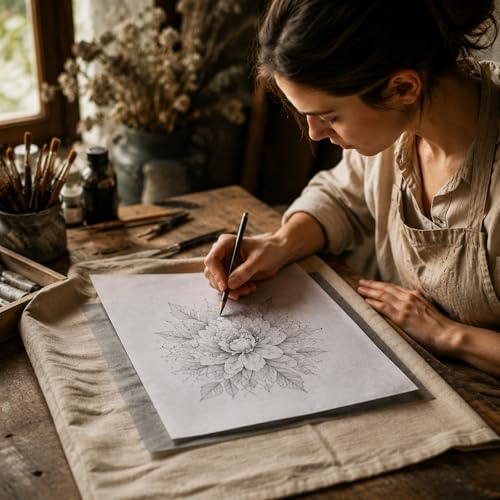 Fuyoooo 1 Roll 17 in x 90 ft Extra Large Graphite Transfer Paper Wax-Free Carbon Paper for Tracing Drawing and Sketching Transfer on Canvas Wood Ceramic Metal and Crafts (Gray) - color: Gray, size: 17 in X 90 ft, style: Wax-free