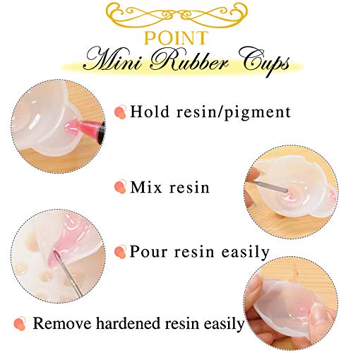 Epoxy Resin Casting Tools Set Silicone Measuring Cups, Round Mats, Stirring Stick and Spoon, 6-kit for Mixing UV Resins, Pigment, Paints