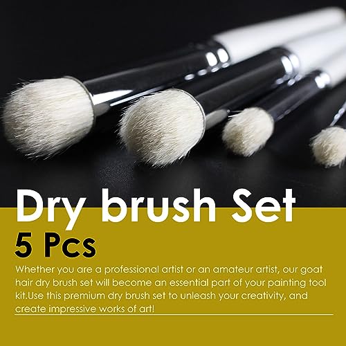 GACDR Dry Brush Miniature Painting, 5 Sizes Drybrush Set for Miniature 40k Citadel Model Paint,Hobby Detail Paint Brushes