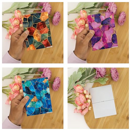 GOTO CLAY TOOLS Alcohol Ink Style Clay Transfer Paper – 6 Pcs, Transfer Paper for Polymer Clay, Ink Art Polymer Clay Transfer Sheet for Jewelry Making - color: Alcohol Ink Clay