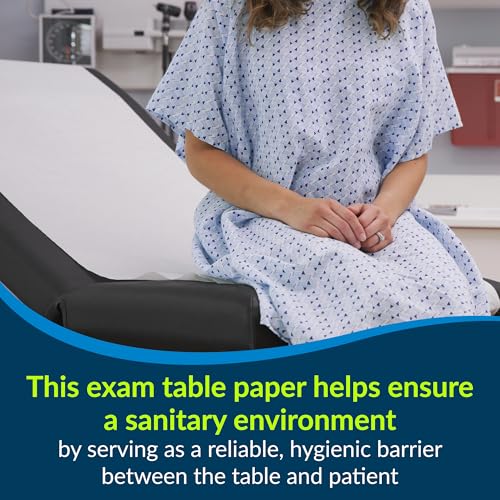 TIDI 613 Avalon Exam Table Paper, White, 18” x 125’ (Pack of 12) ― Standard Crepe Paper ― Hygienic Barrier ― for Medical Offices, Exam Rooms, Daycare Centers, Spas, Tattoo Studios ― Medical Supplies - size: 18" x 125' Crepe
