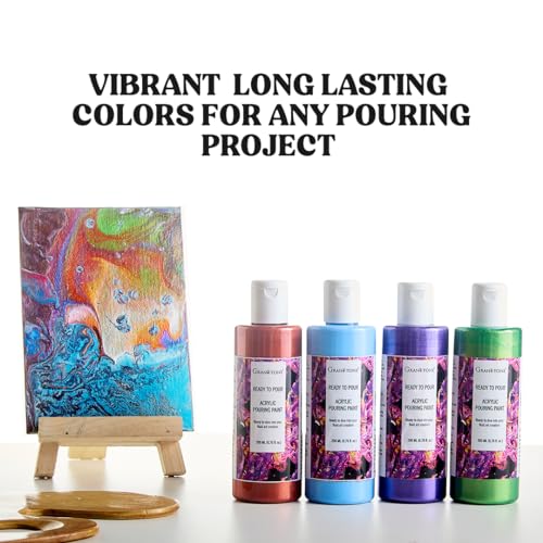 GRANOTONE Premium Acrylic Pouring Paint Lemon Yellow Colour 6.76 fl oz 200 ml Ready to Use Superior High Flow Formula for Canvas Wood Paper Craft and Fluid Art Projects Made in India - color: LEMON YELLOW