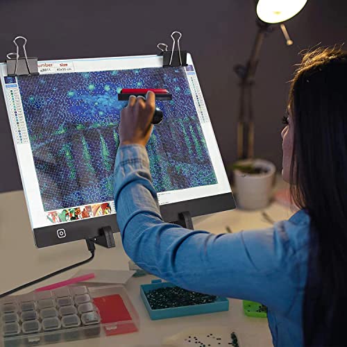 LIRUNQIU B4 Diamond Painting LED Light Pad Kit | Includes storage case, pens, stand, pad board. Ideal for adults, full drill diamond art. Complete 5D tool set. - size: B4 Led Pad