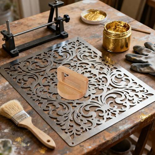DOITOOL Printing Wood Baren - Printmaking Supplies - Hand Press Printing Tool with Ergonomic Handle - for Linocut Scrapbooking Crafting Ink Stamping