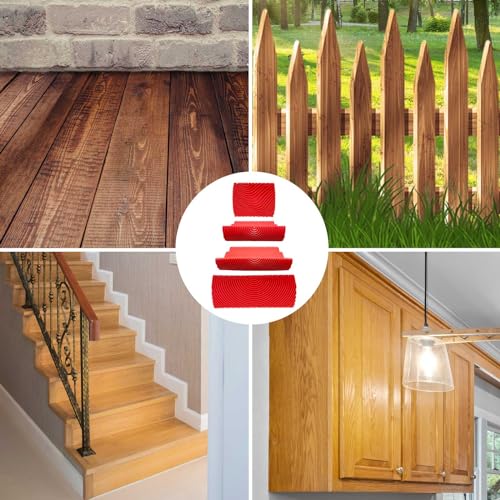 Wood Graining Tool, 4 PCS Wood Grain Tool Set, Rubber Empaistic Wood Texture Painting Tool for DIY Wall Room Art Paint Decoration - size: 4pcs