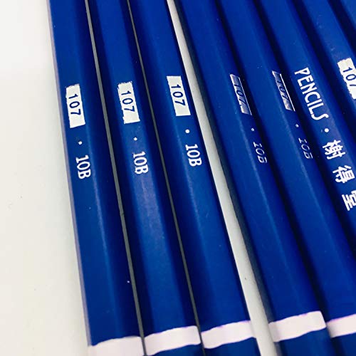 XDT#10B Drawing Pencils 24 Piece Set, Pro Art Graphite Sketching&Shading Supplies, Ideal For Kid Beginner Student Adults Artist - color: 10B 27 Pc Set