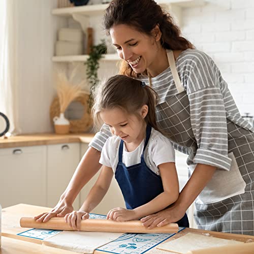 Silicone Pastry Mat with Measurement, Baking Mat for Fondant, Rolling Dough, Pie Crust, Pizza and Cookies, Fondant Mat,16" x 24", Blue - color: Blue, size: 24"L x 16"W