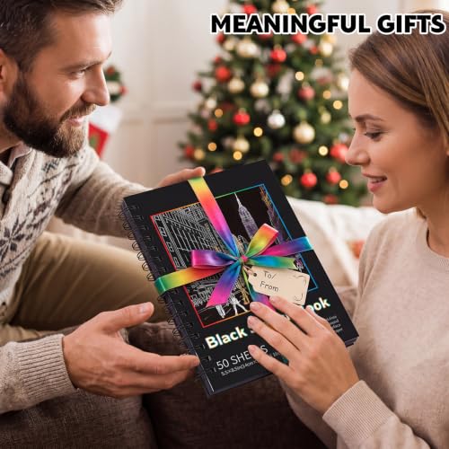 100 Sheets Black Paper Sketchbook(2 Pack), 108 lb/160gsm Heavyweight Black Sketch Pad 5.5×8.5in, Acid-Free Drawing Paper, Spiral Bound Sketch Book for Kids, Teens, Artist - size: 5.5×8.5 Inch (2 Pack )