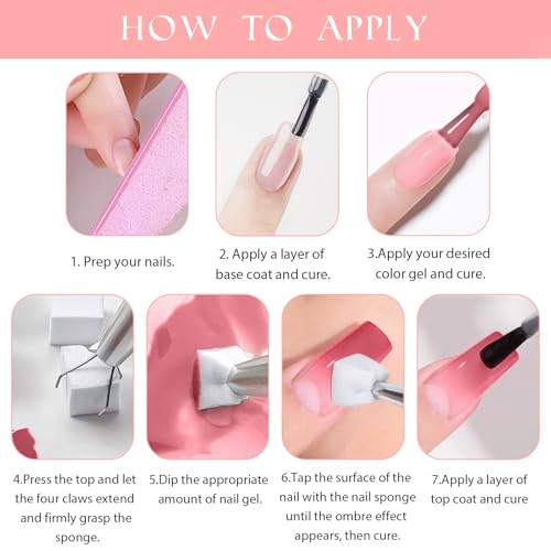 Gradient Painting Gel Set, 9 Colors Ombre Gel Nail Polish Red Brown Light Blue Pink Sponging for Pigment Pat Aura Nails French Manicure Soak Off UV Canyon Bloom - color: Canyon Bloom set