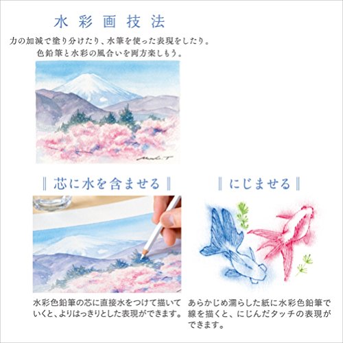 Mitsubishi Pencils UWCNCS12C3 Watercolor Pencils, Uniwater Color Compact, 12 Colors, Chapter 3 - style: Chapter 3