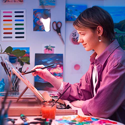 Arteza Acrylic Art Set, Includes Tabletop Easel, 12 Acrylic Paint Tubes, Palette Paper, 10 Paintbrushes, Canvas Pads & Canvas Panels, Art Supplies for Beginners and Professional Artists - style: Art Set with Easel