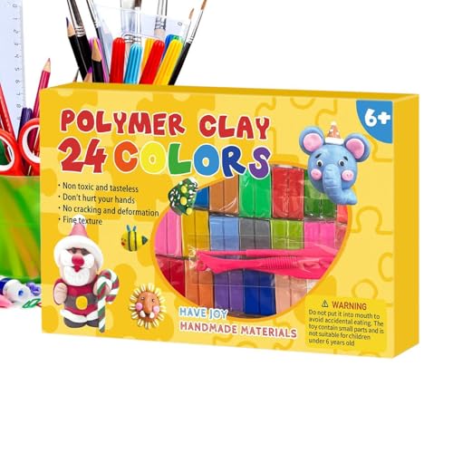 24-Color Self-Hardening Dough Toys - Air Dry Clay Kit, Kids Modeling Sculpting Foam with Sculpt Tools, Magic Crafting Pack, DIY Educational Slimes Set, Colorful Medium for School Art Projects