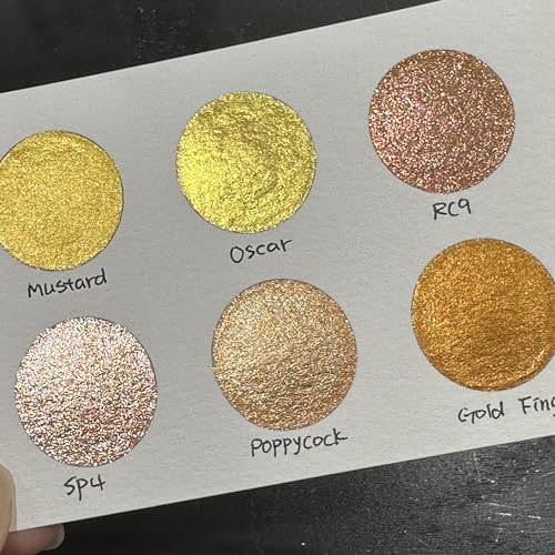 IUILE Handmade Watercolor Paints - Gold Half Pan Set (6 colors) - color: Gold
