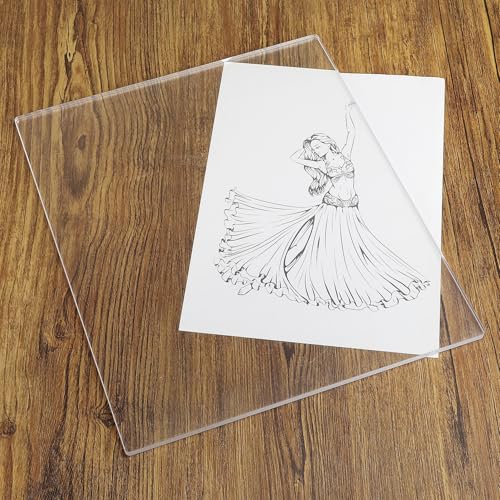 QWORK 12 x 14 Inch Gel Printing Plate 1/4 Thick Reusable Monoprinting Plate for Scrapbooking & Art Journaling – Clear Press Plate for Acrylic Paint, Fabric & Card Making Projects