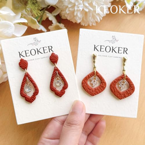 Keoker Polymer Clay Cutters, Boho Clay Cutters for Polymer Clay Jewelry, Basic Polymer Clay Cutters, Clay Earrings Cutters - color: A color