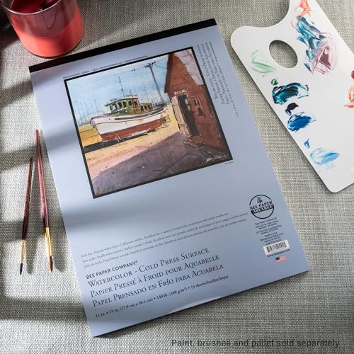 Bee Paper - 11"x 15" Cold Press Watcolor Paper Pad, 15 Sheets - size: 140 lb., 11-inch x 15-inch, 15 Sheet Tape Bound Pad